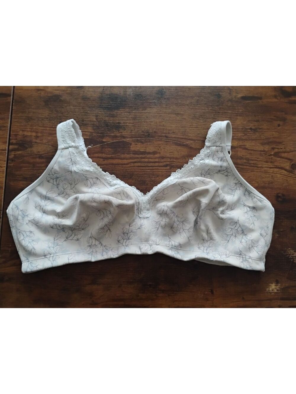White Floral Lace T-Shirt Bra with Adjustable Straps